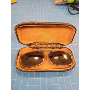 Solar Shield‎ Vintage Sunglasses Clip Ons With Case Eyewear Fashion Accessory